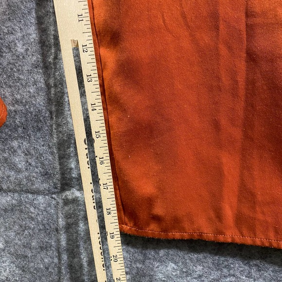 Lulus Jumpsuit Small Rust Orange Elisa Midi Wide Leg Cropped Sleeveless Satin - Picture 6 of 12